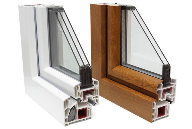 PVC raam met en zonder houtstructuur
